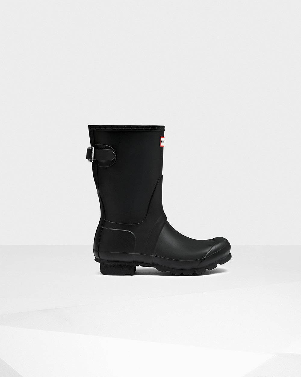 Hunter Original Back Adjustable For Women - Short Rain Boots Black | India MLPNA4319
